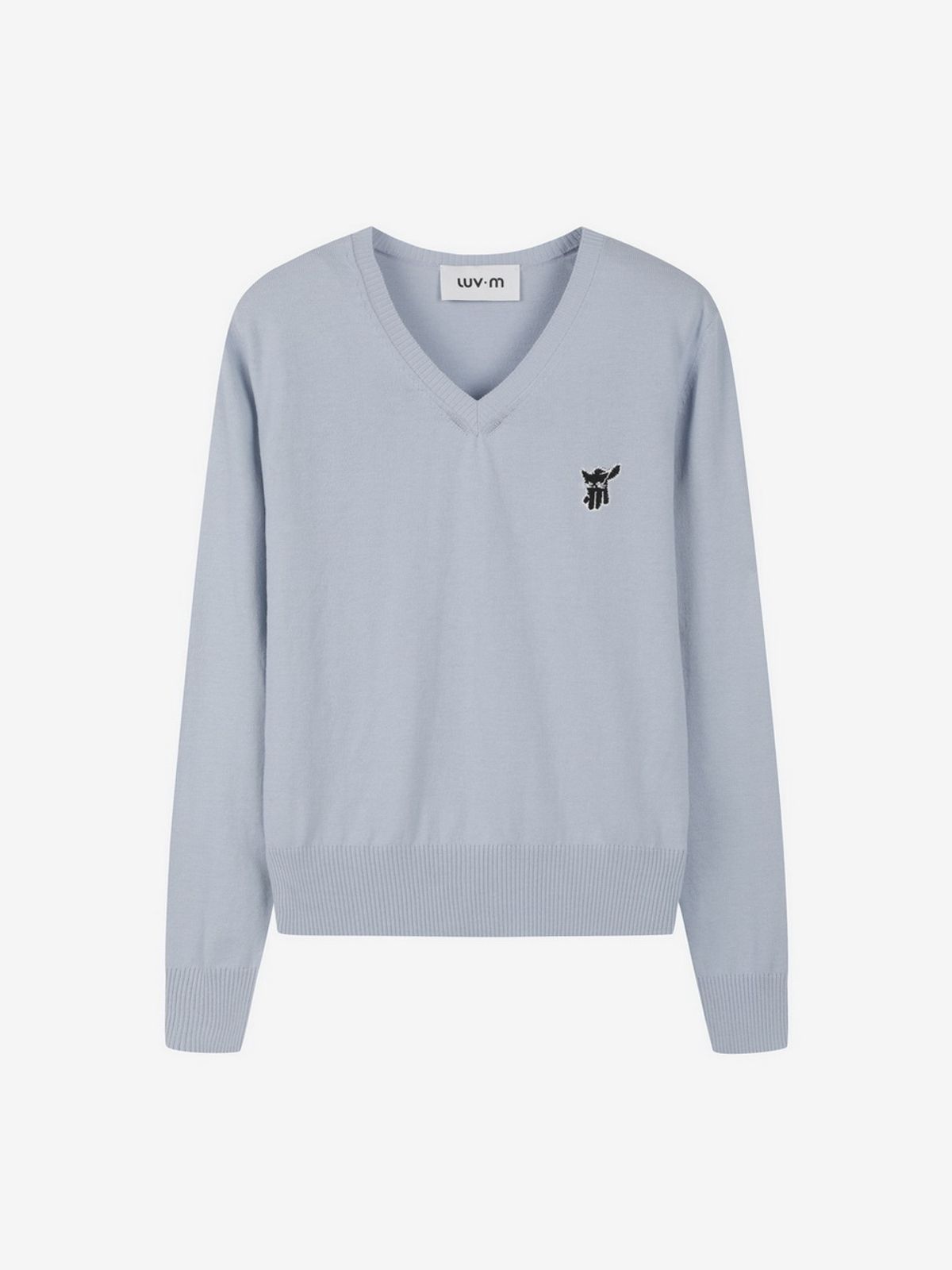 엘유브이엠(LUVM) BASIC V-NECK PULLOVER_SKY BLUE
