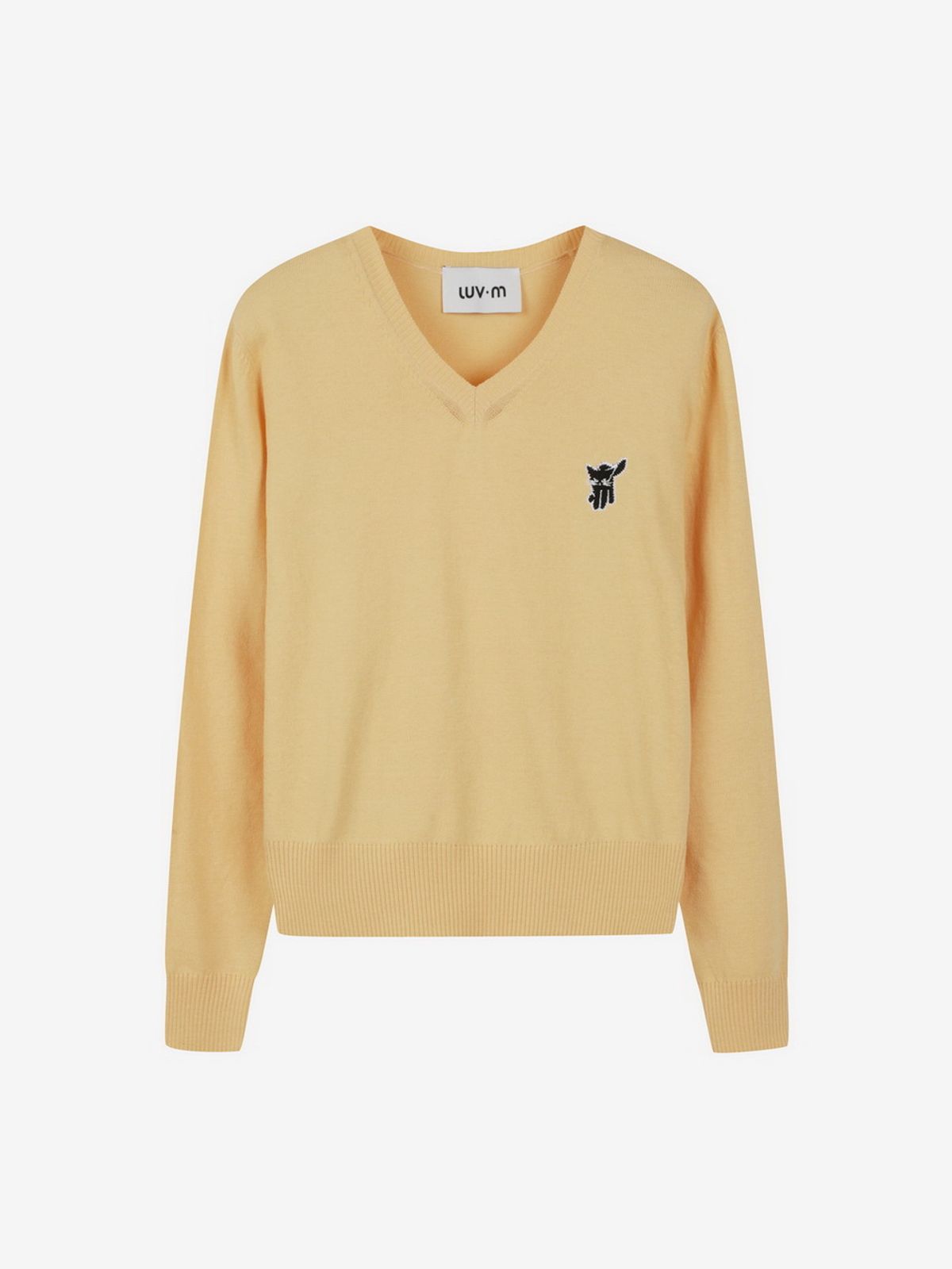엘유브이엠(LUVM) BASIC V-NECK PULLOVER_YELLOW