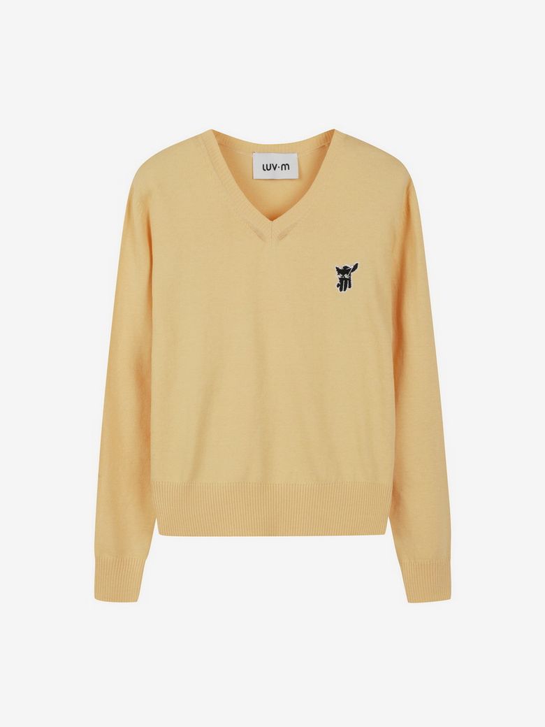 BASIC V-NECK PULLOVER_YELLOW