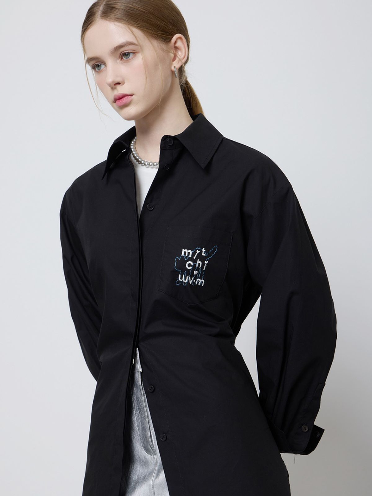 엘유브이엠(LUVM) BACK STRING COTTON SHIRTS_BLACK