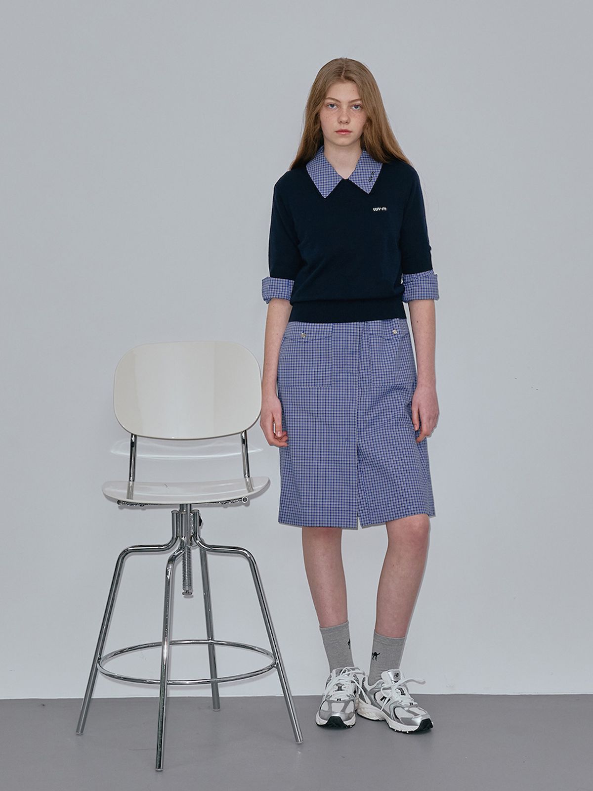 엘유브이엠(LUVM) COTTON FLAP DRESS_CHECKED FABRIC