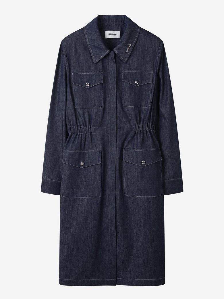 DENIM FLAP DRESS_NAVY