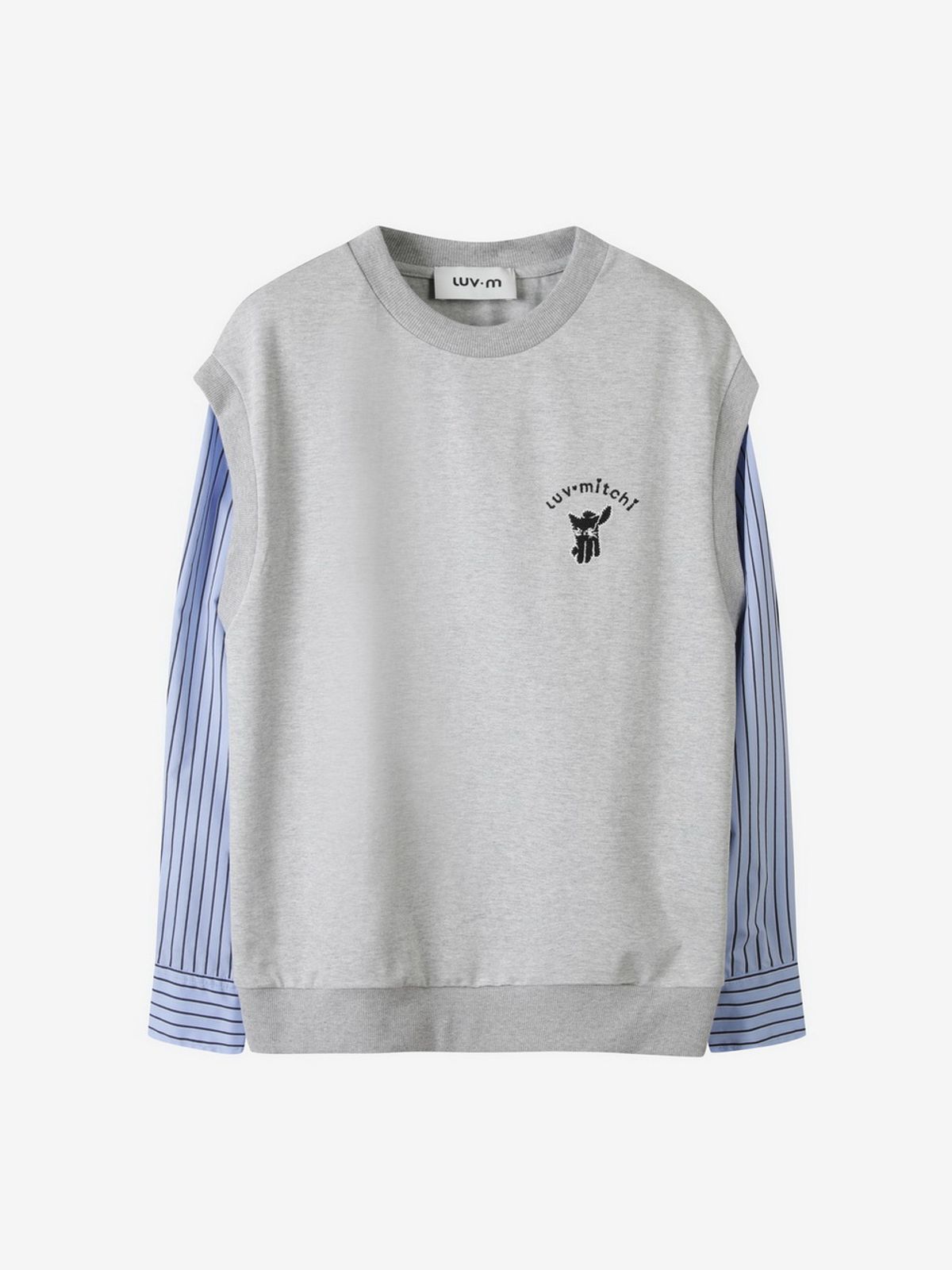 엘유브이엠(LUVM) LAYERED SWEATSHIRTS_MELANGE GRAY