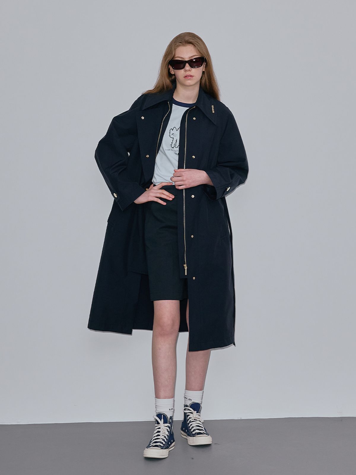 엘유브이엠(LUVM) COTTON FLAP TRENCHCOAT_NAVY