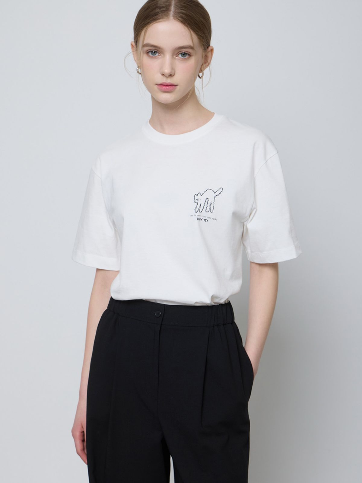 엘유브이엠(LUVM) UNISEX BASIC MITCHI T-SHIRT_WHITE