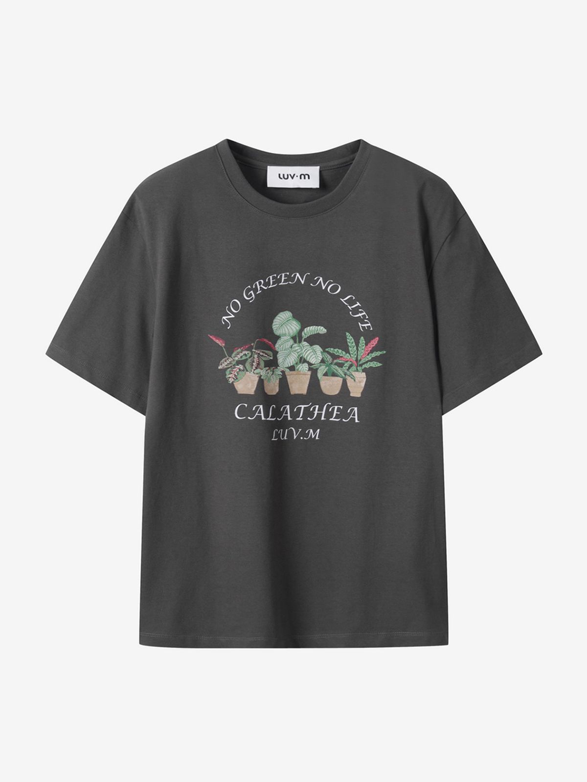 엘유브이엠(LUVM) CALATHEA PRINTING T-SHIRT_DARK GRAY