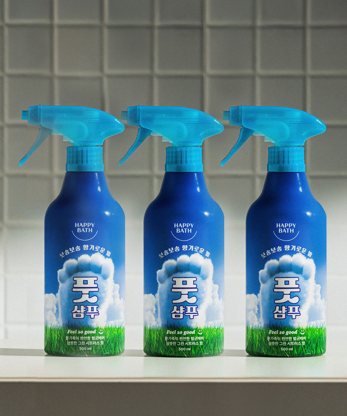 해피바스(HAPPYBATH) 필쏘굿 풋샴푸 그린 시트러스 500ml 3개