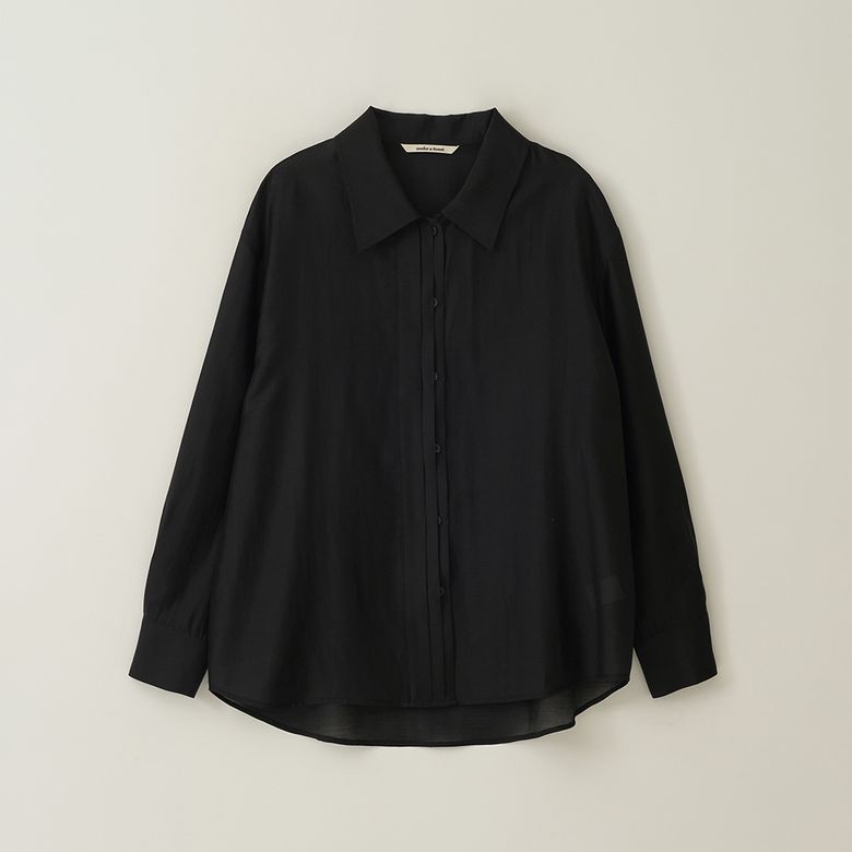 핀턱 오버핏 셔츠 블랙 MBESTO010BK