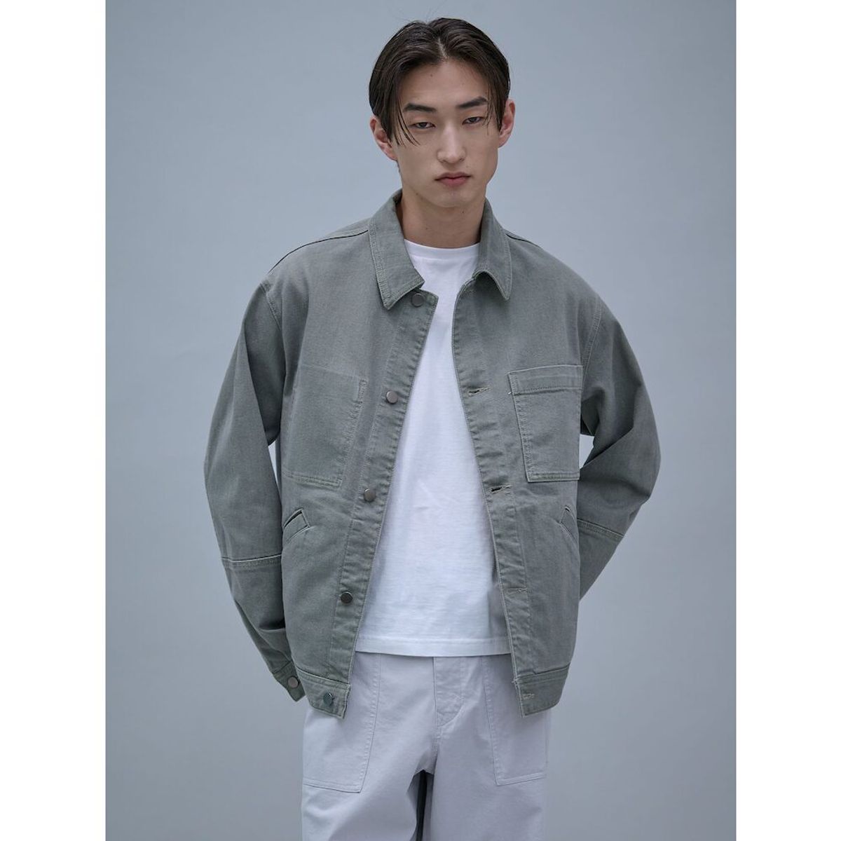 시프트지(SHIFT.G) Mallet Denim Trucker Jacket  Grey
