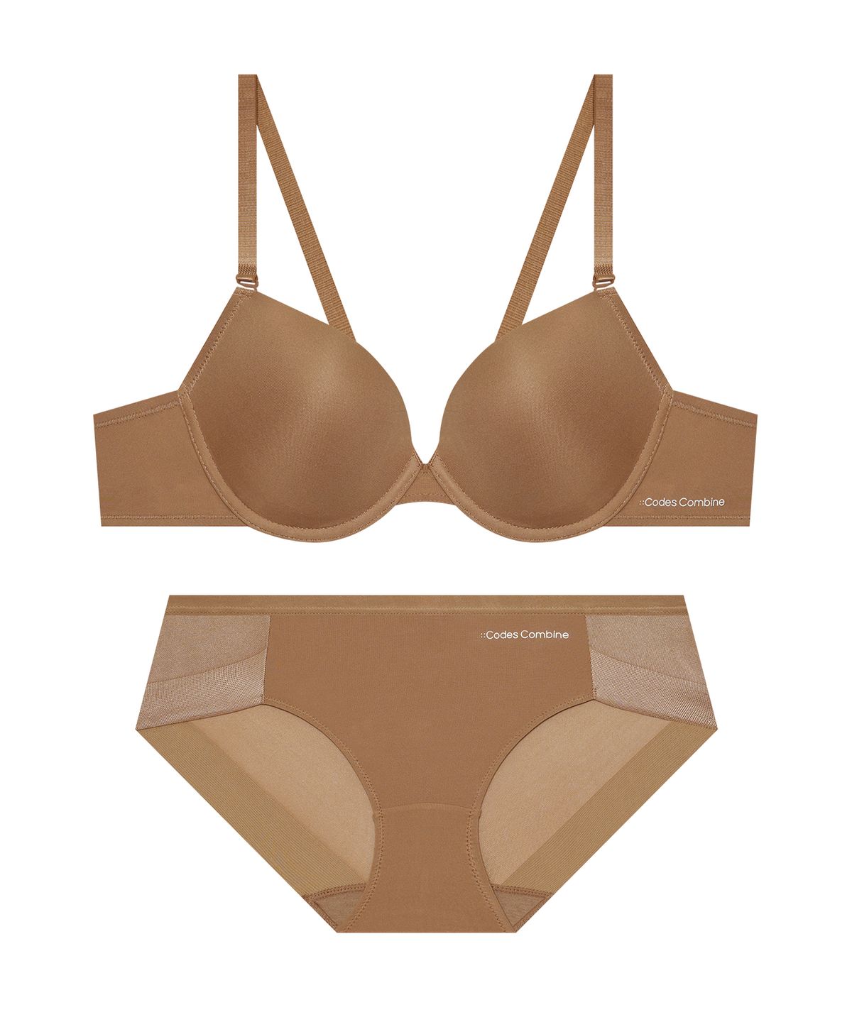 코데즈컴바인 이너웨어(CODES COMBINE INNERWEAR) 에센셜 에어로쿨 브라팬티세트_브라운