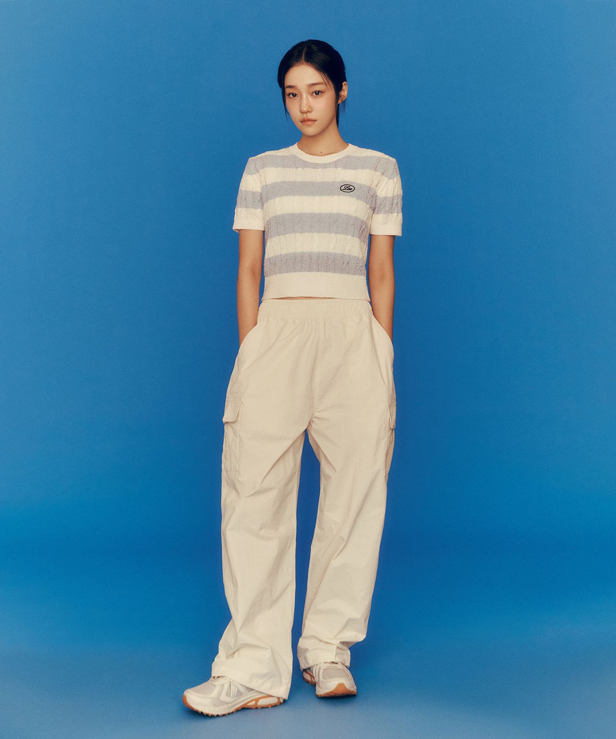 리(LEE) 우먼 나일론 유틸리티 카고 팬츠 아이보리