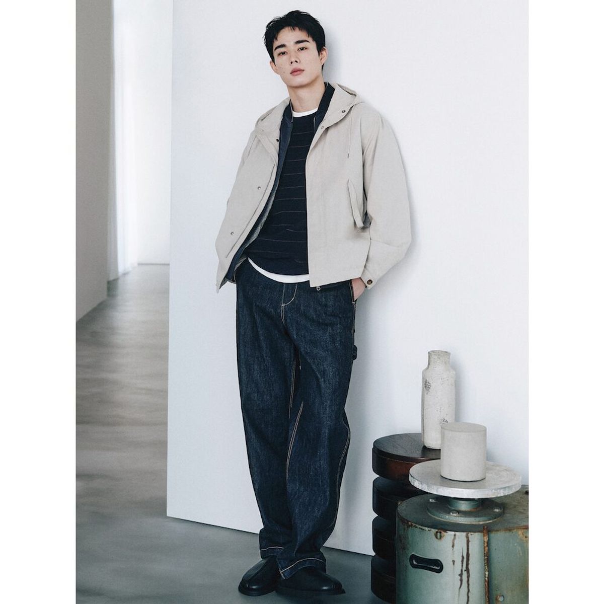 시프트지(SHIFT.G) Mallet Raw Denim Pants  Navy