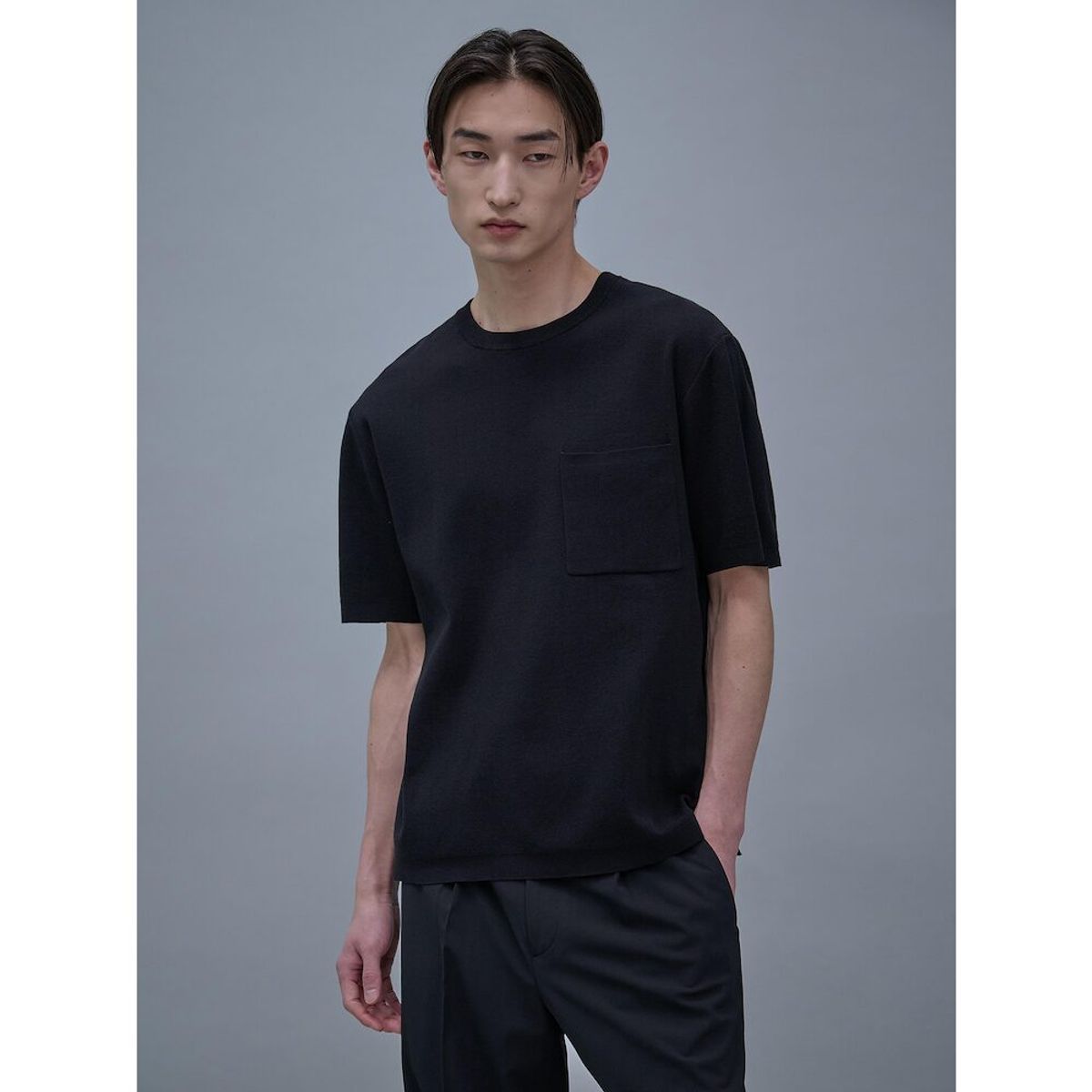 시프트지(SHIFT.G) Cotton Crewneck Sweater  Black