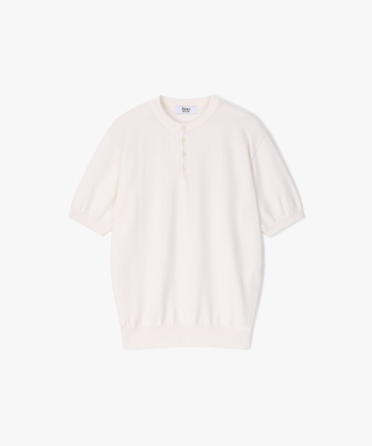 플로즈룸(FLAWSROOM) Henleyneck Cotton Knit IVORY