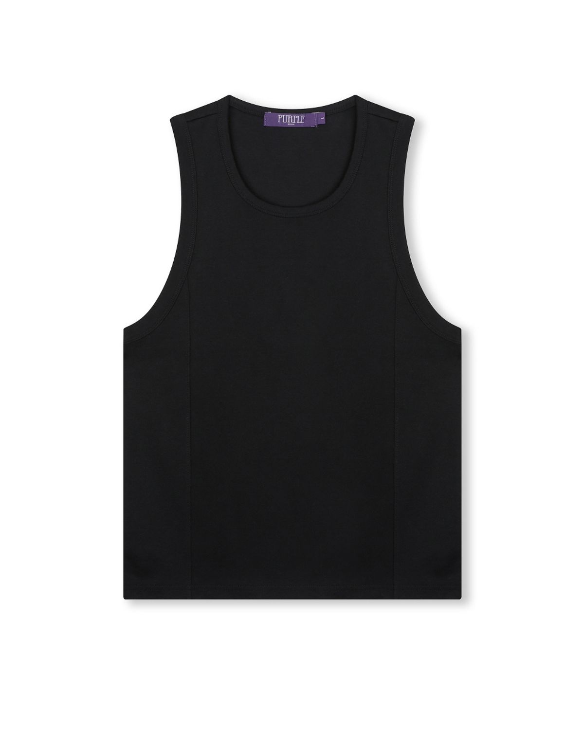 비슬로우(BESLOW) SLIM FIT SOLID TANK TOP BLACK