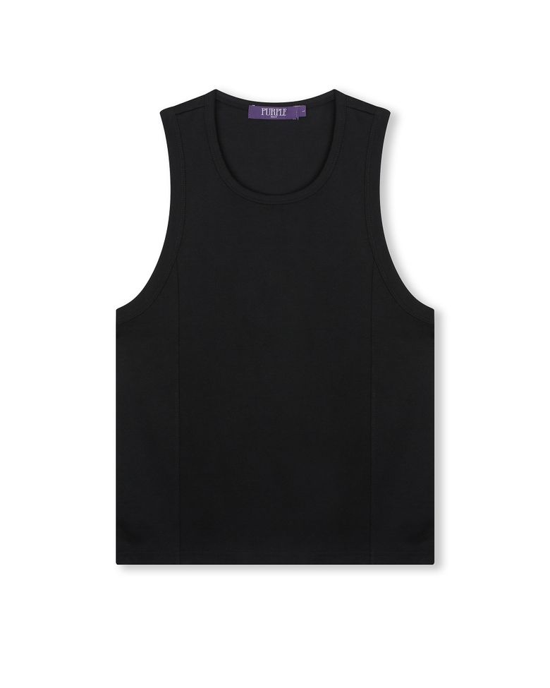 SLIM FIT SOLID TANK TOP BLACK