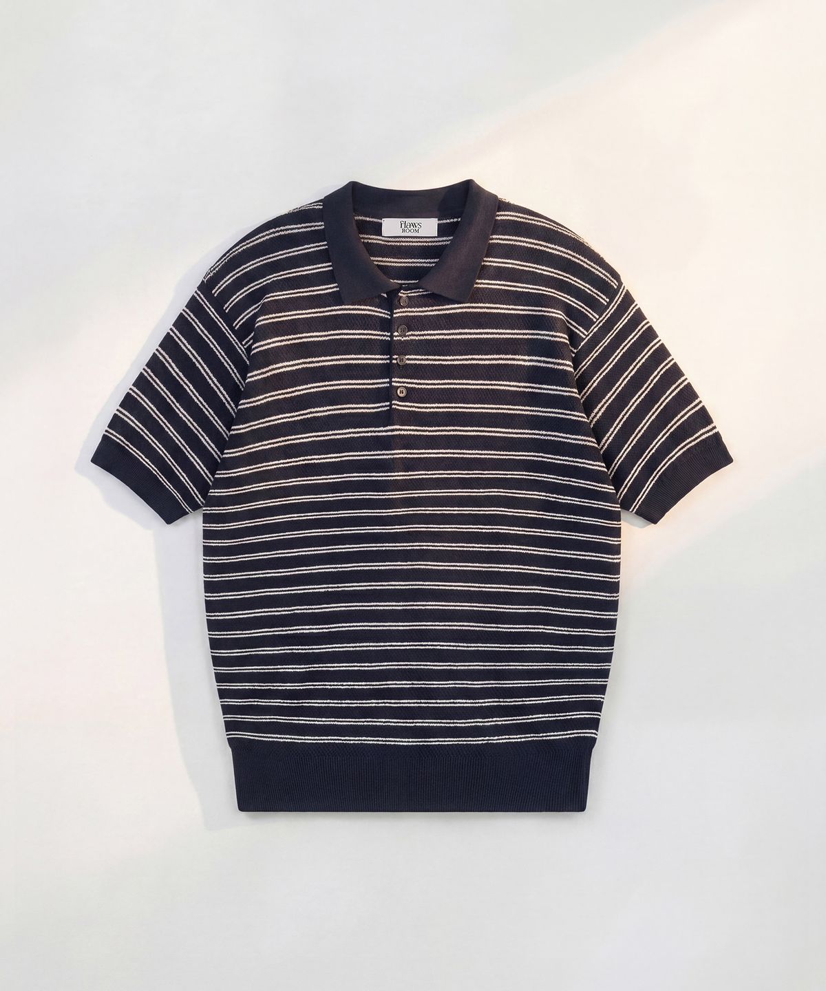 플로즈룸(FLAWSROOM) Stripe Cotton Knit NAVY