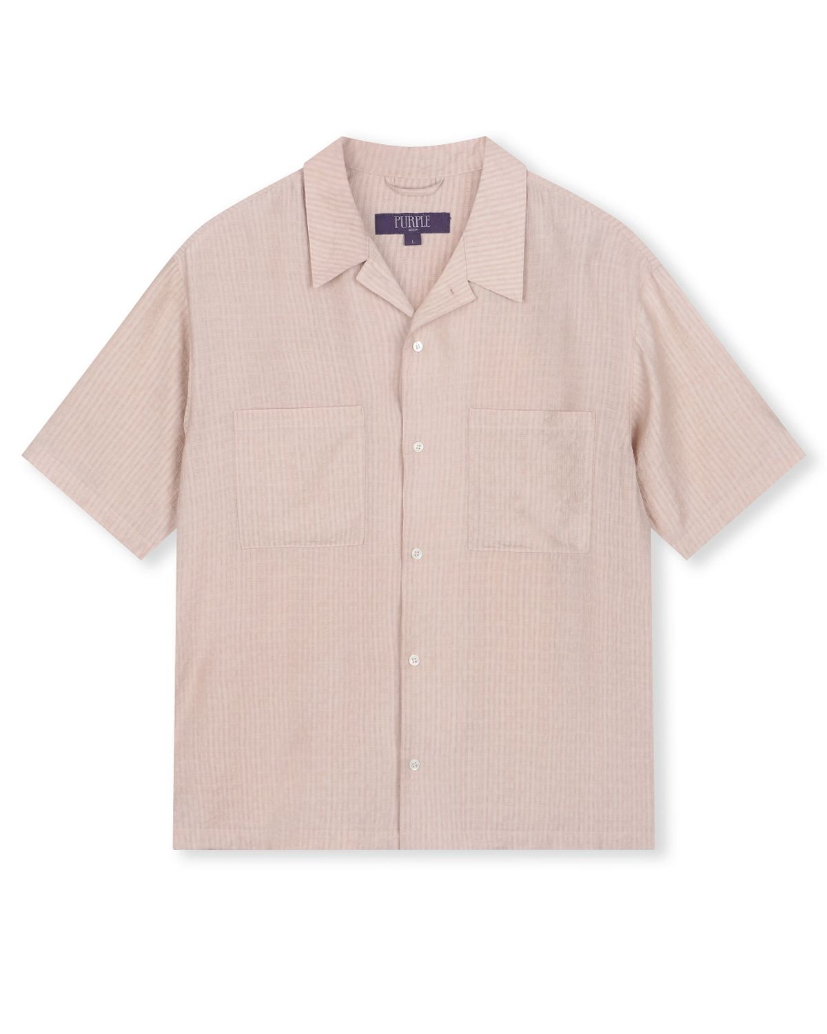 비슬로우(BESLOW) CRINKLE TEXTURE HALF SHIRTS PINK