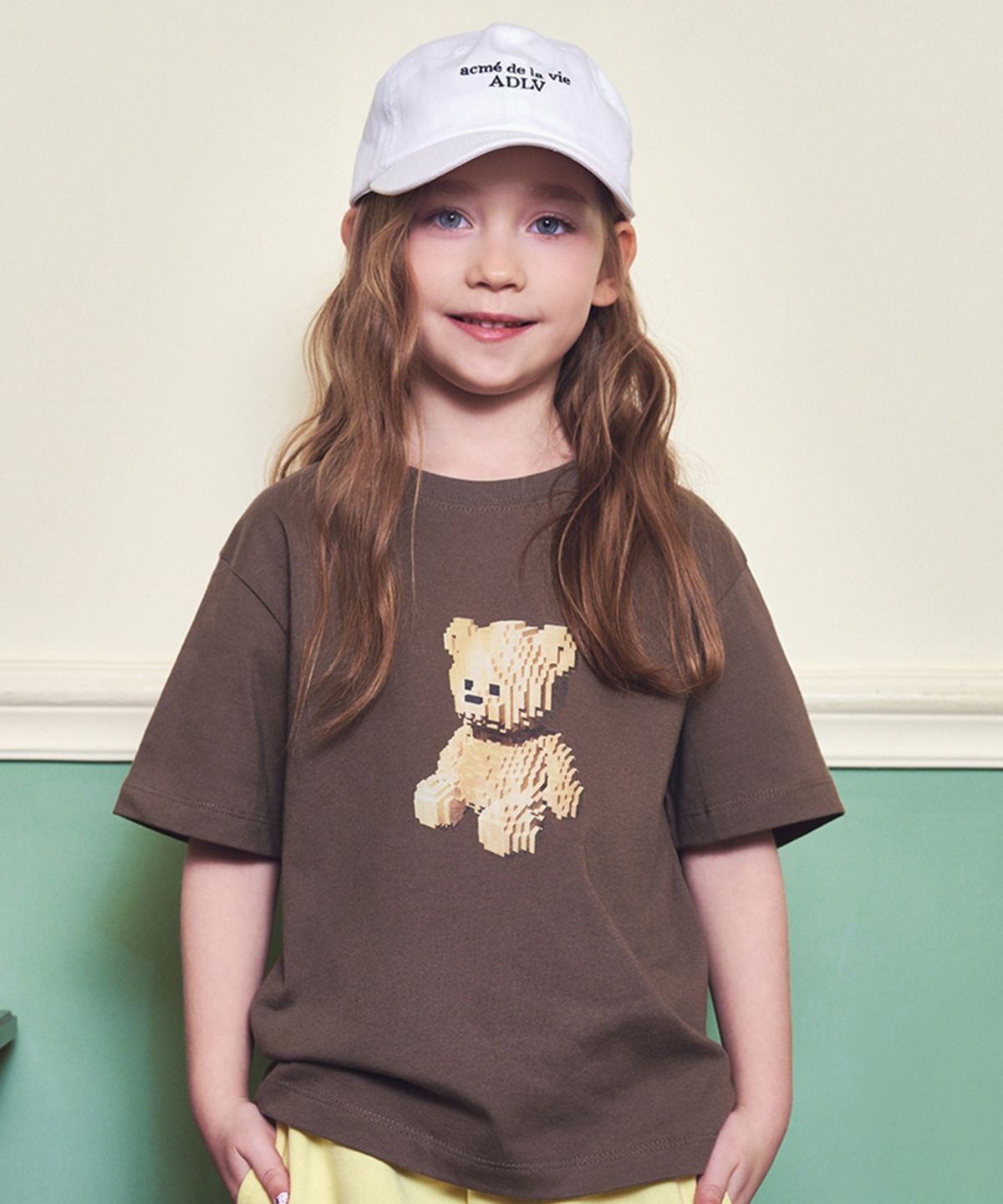 아크메드라비 키즈(acmedelaviekids) KIDS BLOCK BEAR SHORT SLEEVE T-SHIRT (4COLOR)