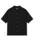 CRINKLE TEXTURE HALF SHIRTS BLACK