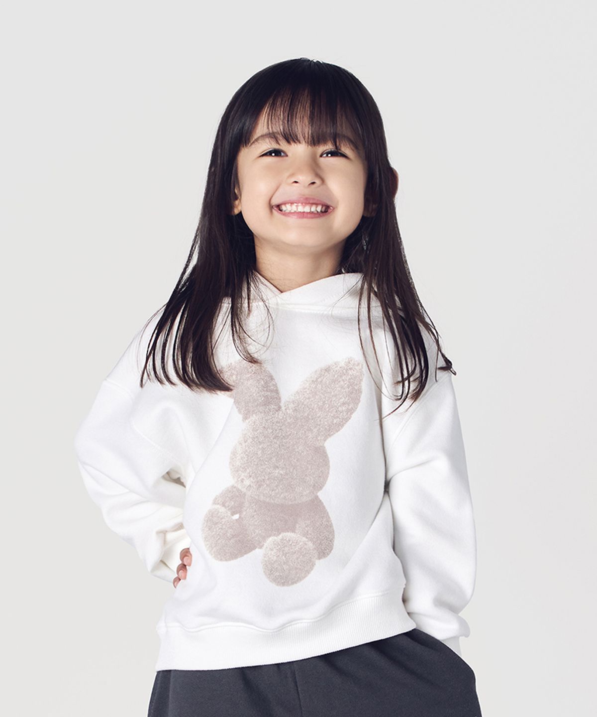 아크메드라비 키즈(acmedelaviekids) KIDS FUZZY RABBIT HOODIE (2COLOR)