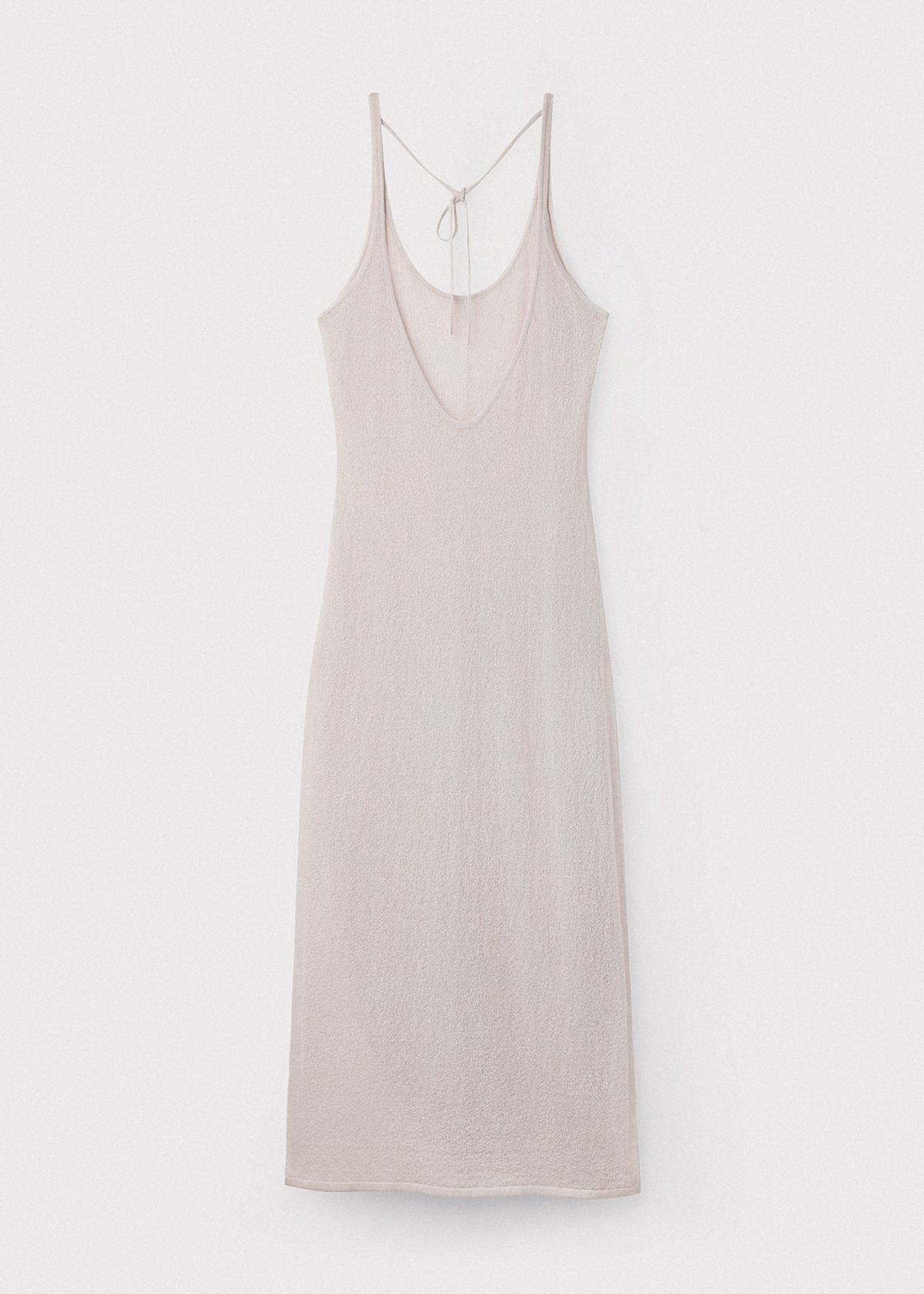 우마뭉(UMARMUNG) Crinkled linen side slit maxi dress_Lilac