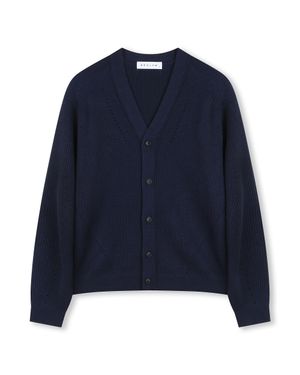[비슬로우X패션튜브삭형]V NECK SHORT CARDIGAN NAVY
