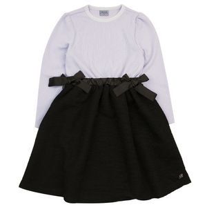 BZ14OP03VI 바이올렛 블랙 배색 원피스