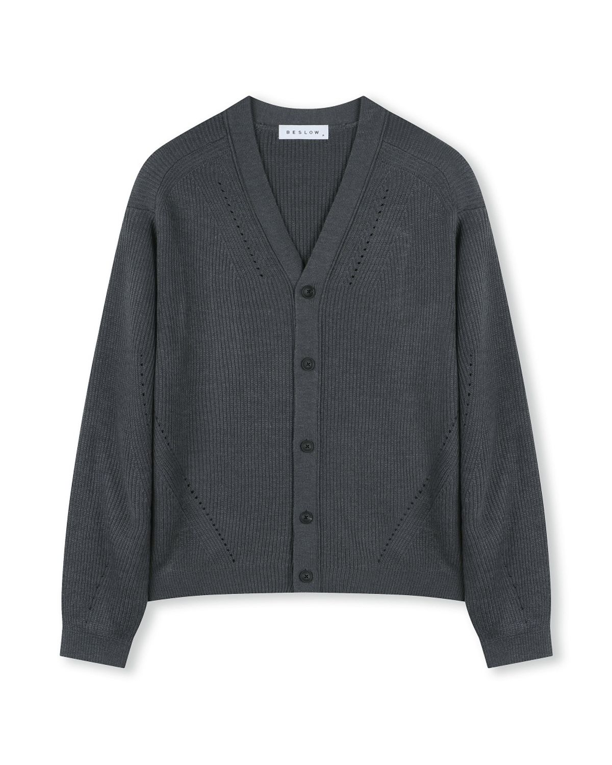 비슬로우(BESLOW) [비슬로우X패션튜브삭형]V NECK SHORT CARDIGAN CHARCOAL