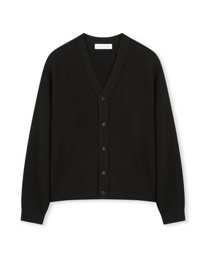 [비슬로우X패션튜브삭형]V NECK SHORT CARDIGAN BLACK