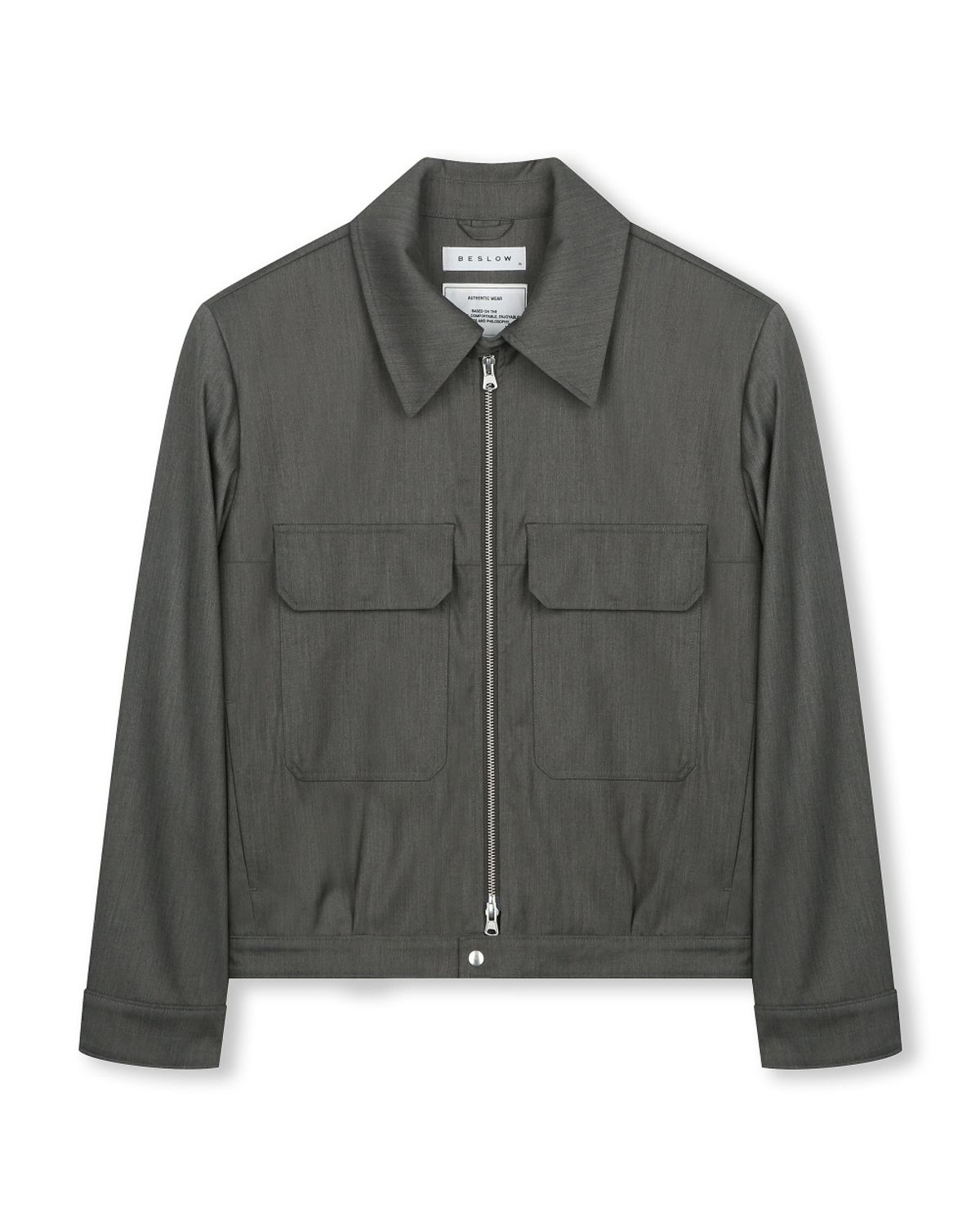 비슬로우(BESLOW) [비슬로우X패션튜브삭형]MILITARY ZIP-UP SHORT JACKET GREY