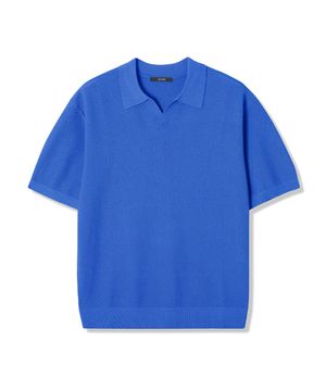 남성 썸머 오픈 카라 니트 (BLUE) (HB4SKA2)