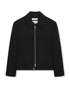 [비슬로우X패션튜브삭형]MILITARY ZIP-UP SHORT JACKET BLACK