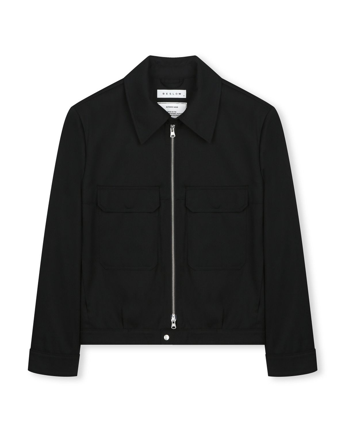 비슬로우(BESLOW) [비슬로우X패션튜브삭형]MILITARY ZIP-UP SHORT JACKET BLACK
