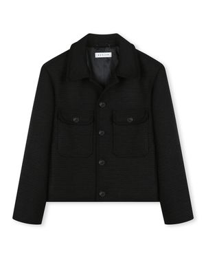 [비슬로우X패션튜브삭형]TWEED SHORT JACKET BLACK