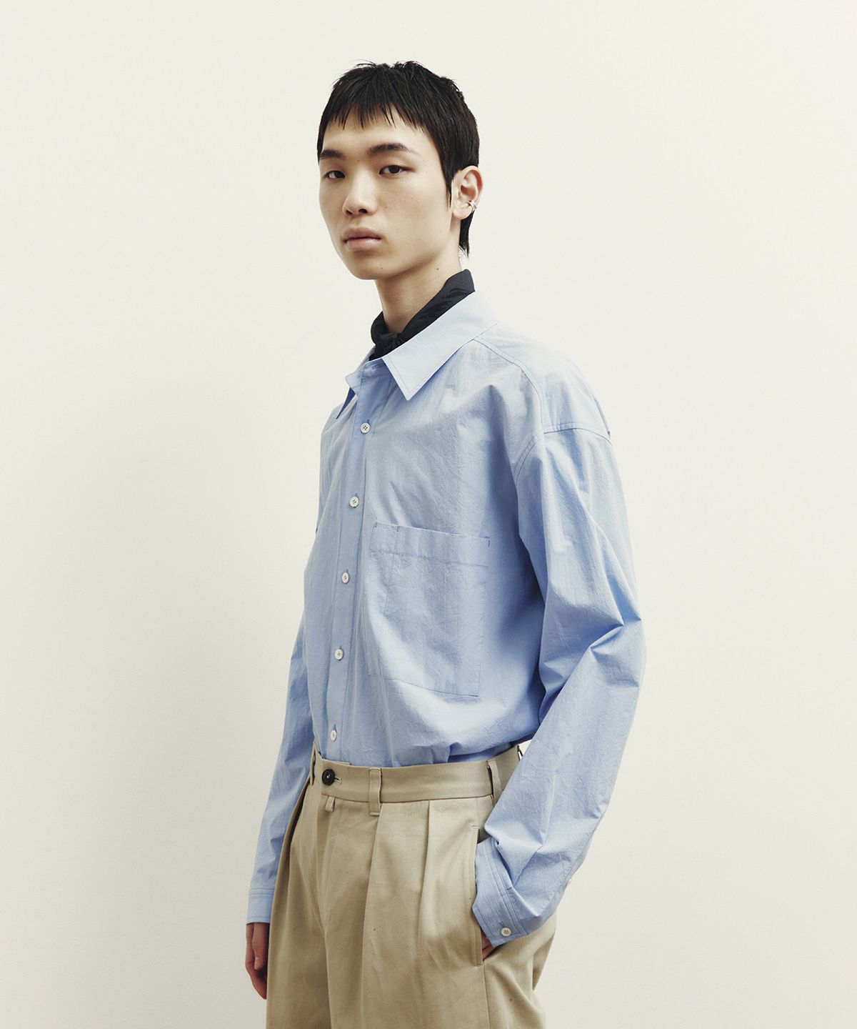 유스(YOUTH) Creased Loosed Shirt - Light Blue