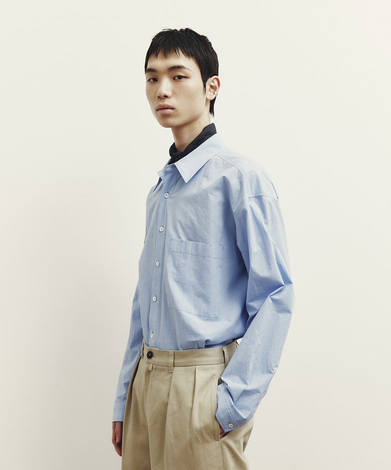 Creased Loosed Shirt - Light Blue