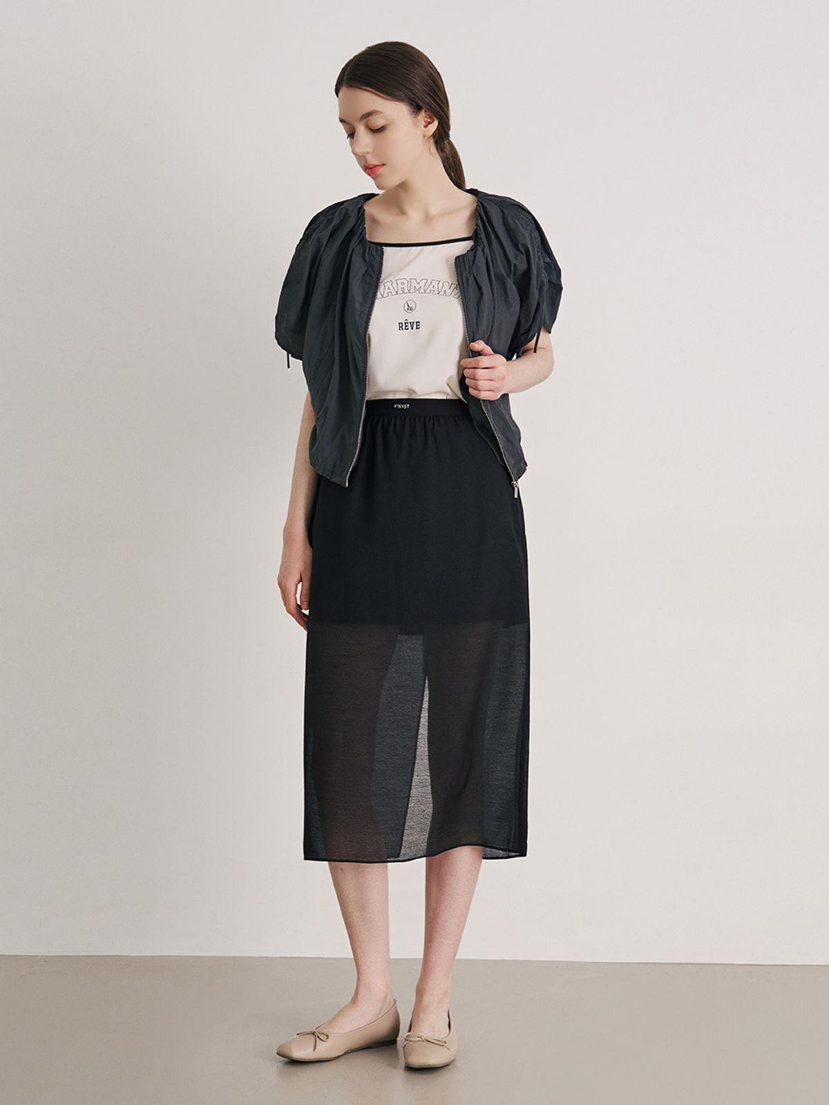 브이엔와이스튜디오(VNYSTUDIO) See-Through layered skirt_YA6SRN8