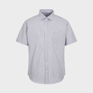 코튼혼방 일반핏 스트레치 스트라이프 셔츠 그레이 YJ4MBR212GY