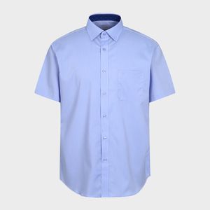 모달 스트레치 일반핏 솔리드 블루 셔츠 YJ4MBR203BL