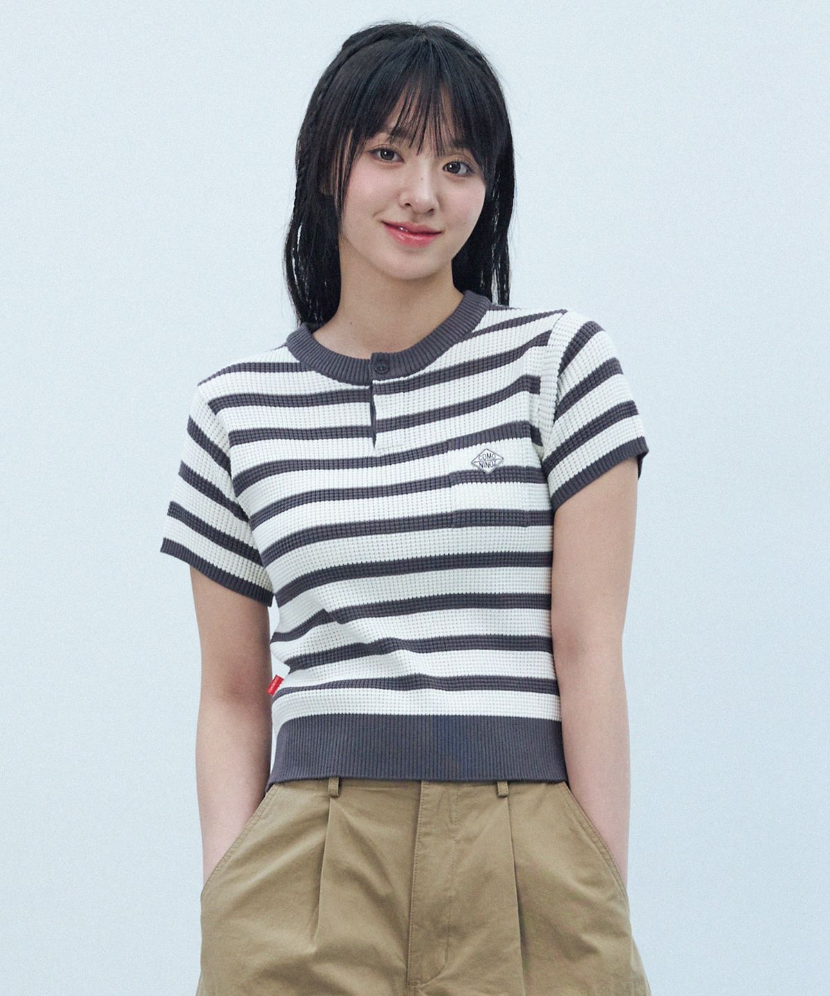 꼬모니노즈(COMONINOZ) W WAFFLE KNIT [IVORY]