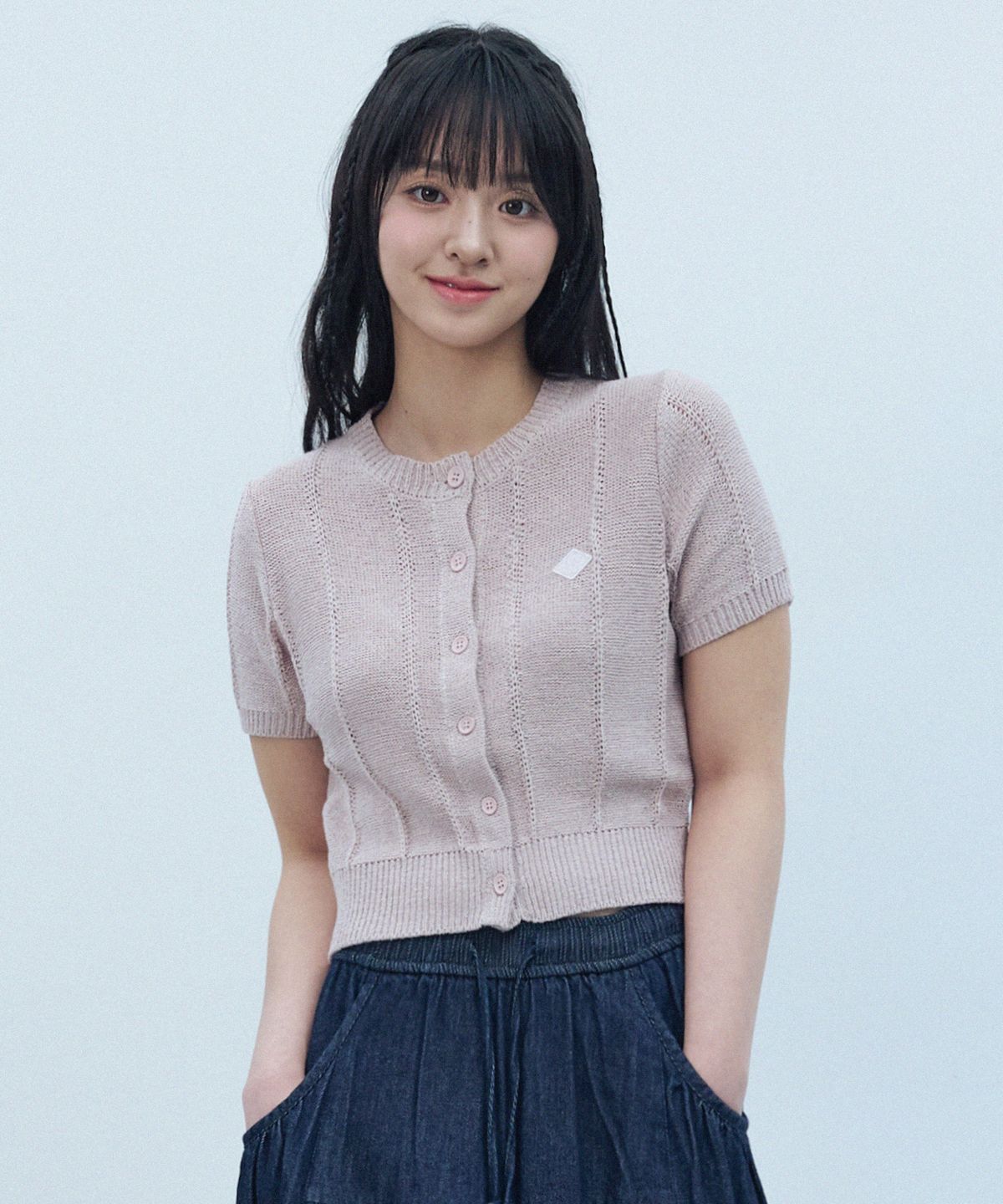 꼬모니노즈(COMONINOZ) W BOUCLE CARDIGAN [LIGHT VIOLET]
