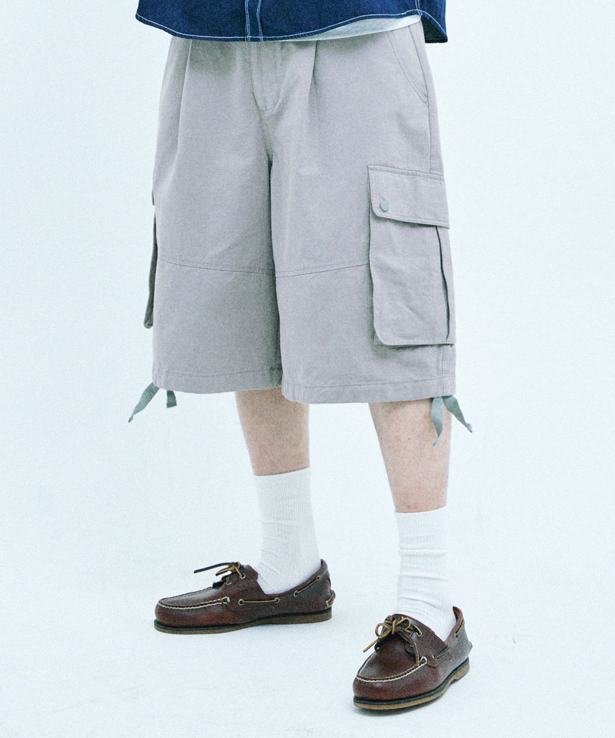 꼬모니노즈(COMONINOZ) BERMUDA CARGO PANTS [GRAY]