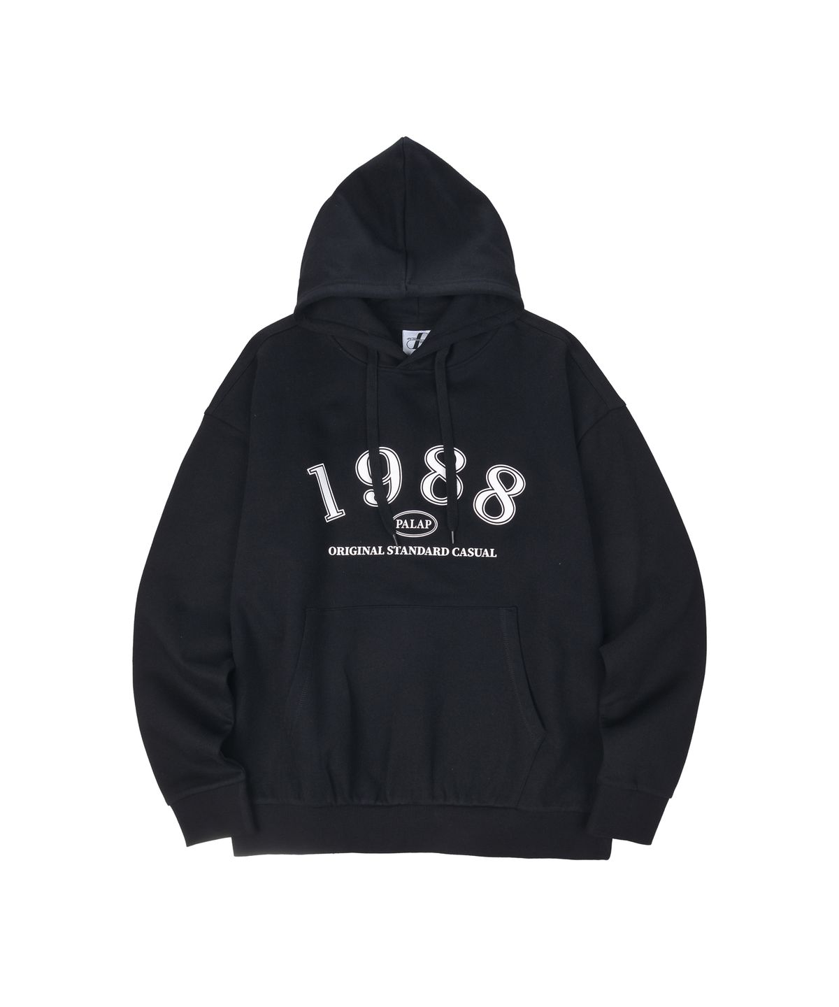 팔랩(PALAP) 남여공용 1988 빅로고 오버핏 후드 티셔츠_PL25S3HT004_BK