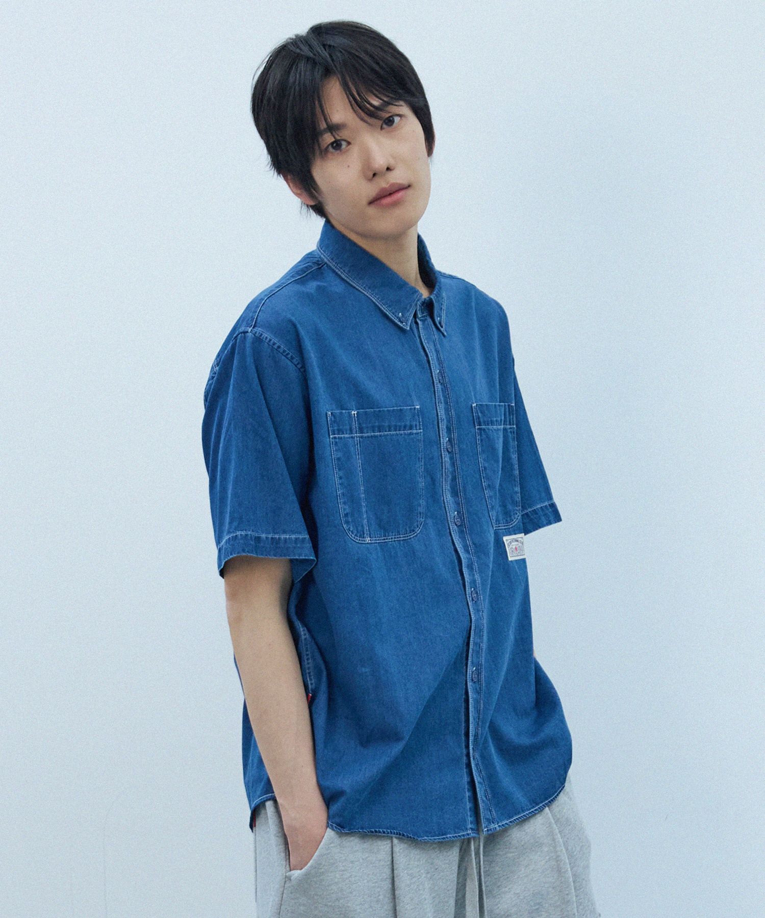 MUSINSA公式 | COMONINOZ サマーデニムシャツ [ブルー]