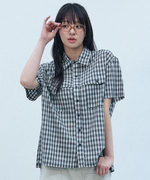 NOZ CHECK SHIRT [BLACK]