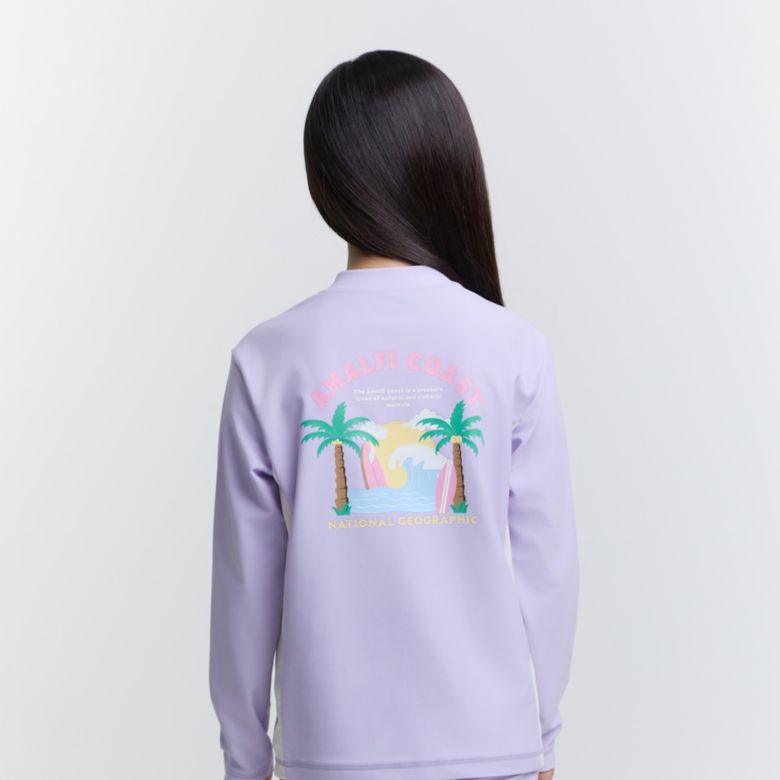 K252URG650 반집업 그래픽 래쉬가드 L/TEE LAVENDER