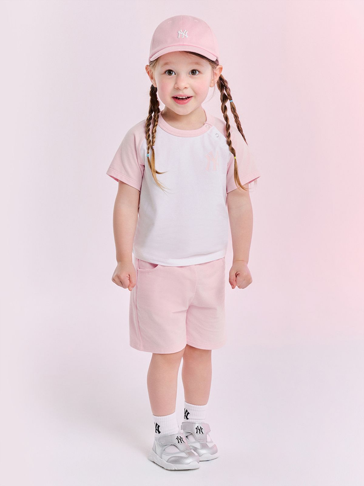 엠엘비 키즈(MLB KIDS) 바시티 토들러 티셔츠세트 NY (L.Pink)