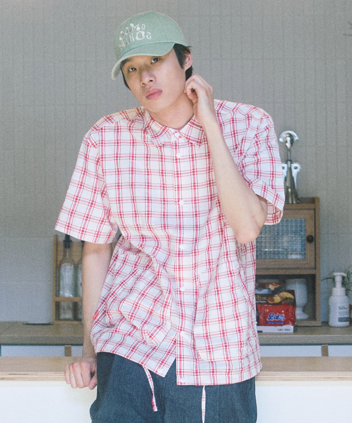 꼬모니노즈(COMONINOZ) MAY NOZ SHIRT [RED]