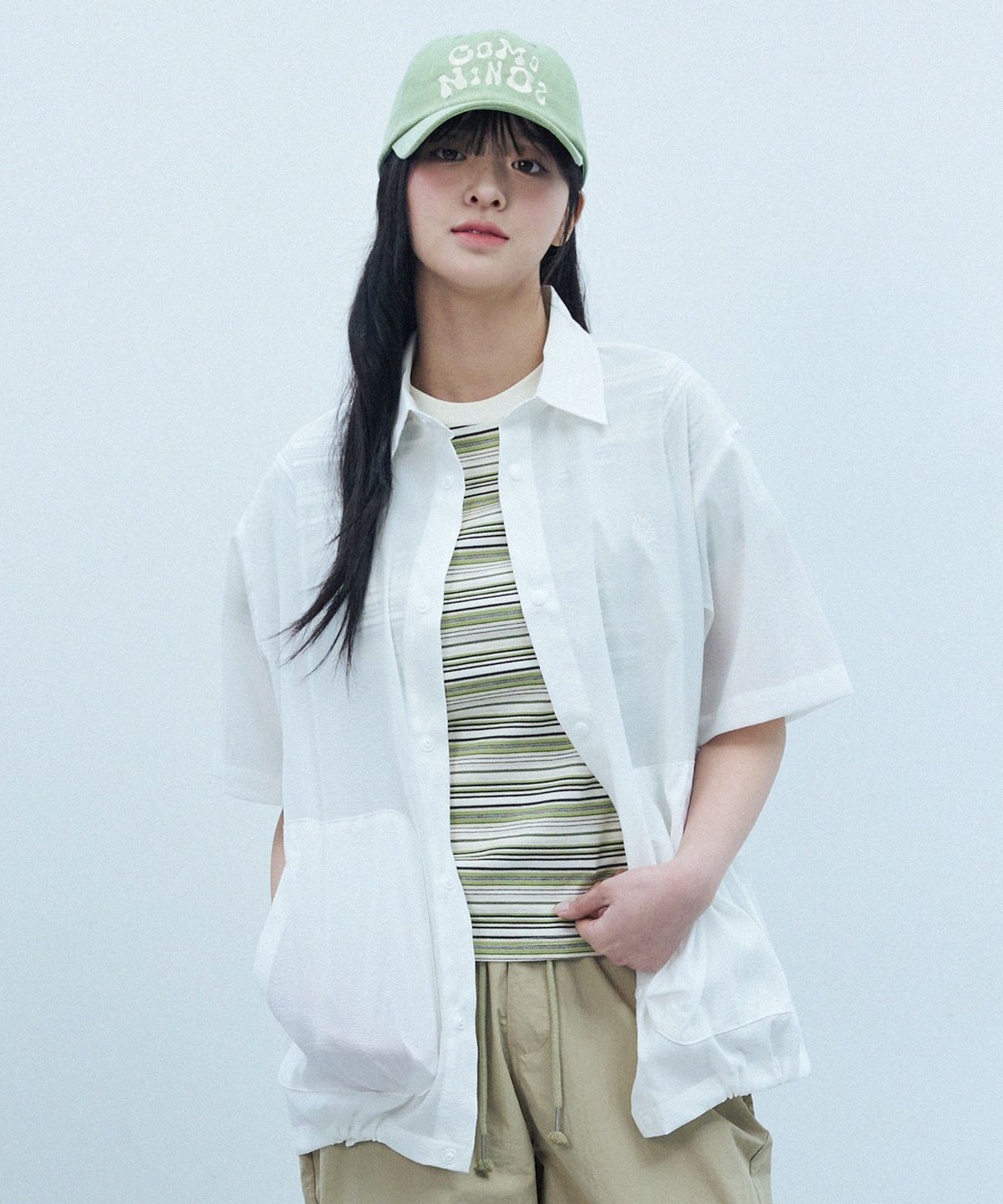 꼬모니노즈(COMONINOZ) MAY NOZ SHIRT [WHITE]